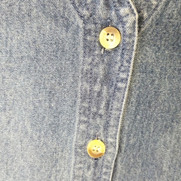 Vintage 90's New Denim Vest Women's Long Jean Vest Western Blue Pockets Size M - Picture 6 of 12